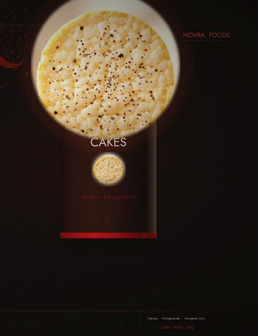 Harissa & Pomegranate corn cake